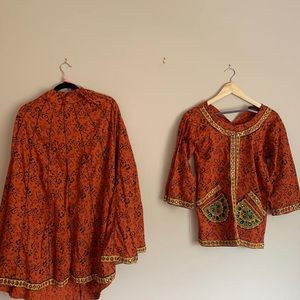 Cotton skirt & hand work top